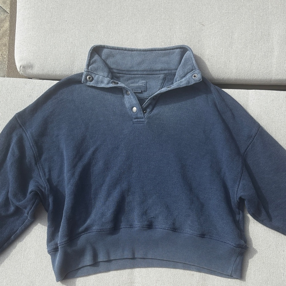 American Eagle Outfitters Navy Button-Up Sweater